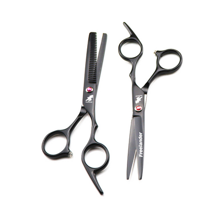 Fashion 6.0 Inch Black Paint Hairdressing Flat Bangs Thinning Scissors