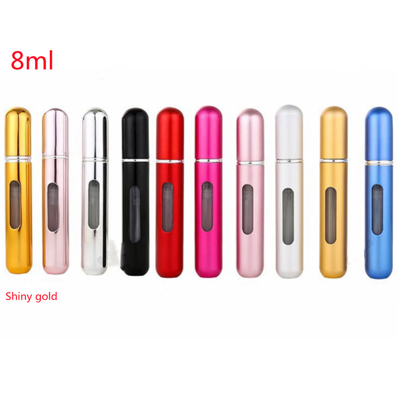 Mini Portable Refillable 8ml 5ml Perfume Aluminum Atomizer Spray Cosmetic Bottle