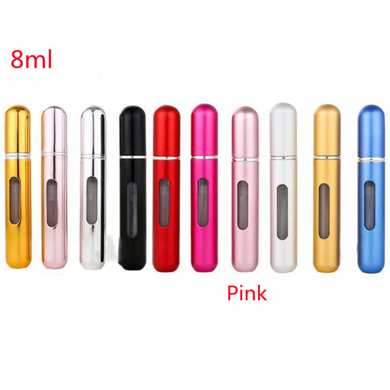 Mini Portable Refillable 8ml 5ml Perfume Aluminum Atomizer Spray Cosmetic Bottle
