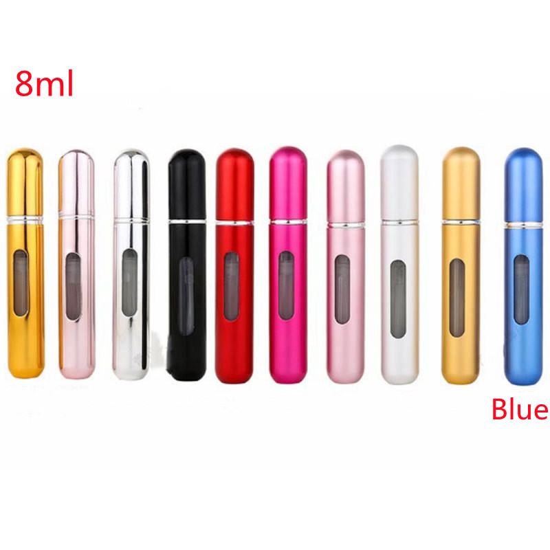 Mini Portable Refillable 8ml 5ml Perfume Aluminum Atomizer Spray Cosmetic Bottle