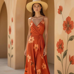 Midi Wrap Dress - Floral Print