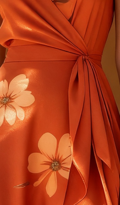 Midi Wrap Dress - Floral Print