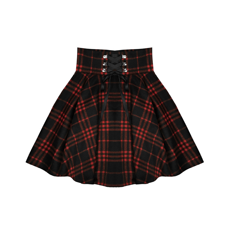 Black and white check girl's skirt